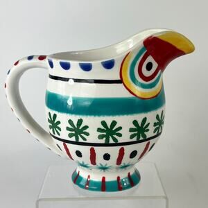 The Cellar Ceramic Bird Pitcher 2004 Colorful Carafe Modern Vintage Decor Bright